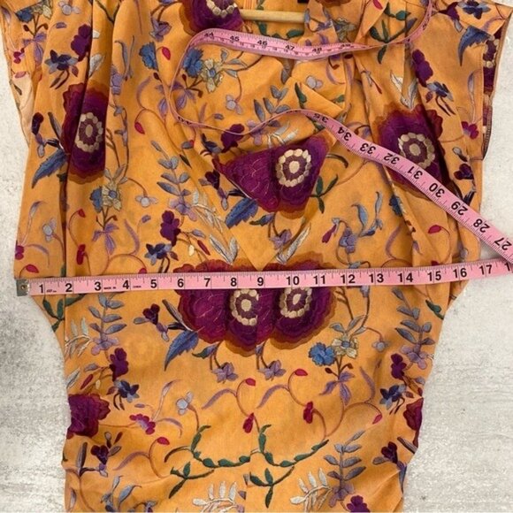 Isabel Marant || Bemaya Dress in Papaya Floral Stretch Silk 38 - Picture 9 of 10